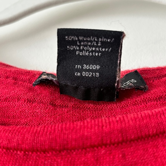 Calvin Klein Red Wool Blend Ribbed Crewneck Sweater - Picture 15 of 16